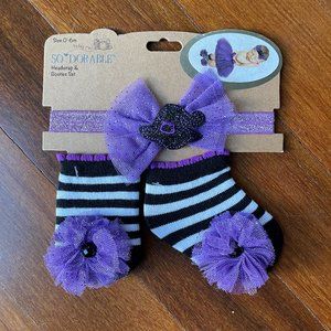 NEW So Dorable Halloween Headwrap and Booties Set